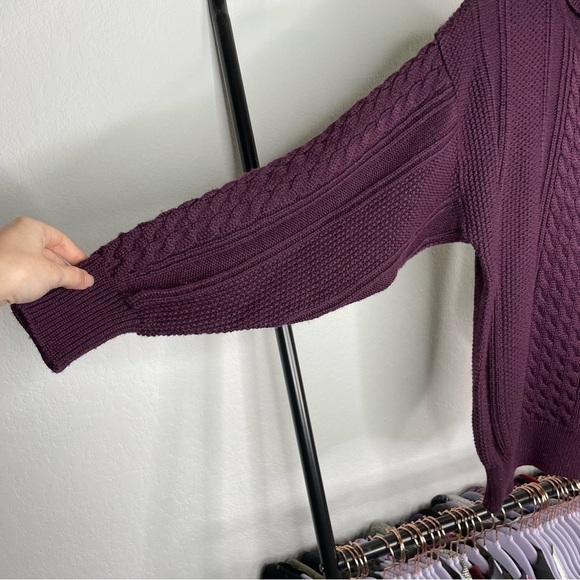 Vintage Snuggler by Kaelin Cable Knit Purple Ski Sweater - Picture 2 of 5